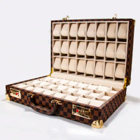 Luxury 48 Slots Watch Storage Box High Grade Leather Watch Packaging Boxes Case Organizer