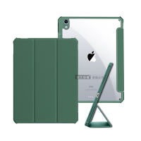 XUNDD軍事筆槽 iPad Air (第5代) Air5/Air4 10.9吋 鏡頭全包休眠喚醒 磁吸支架平板皮套(暗夜綠)