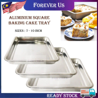 Aluminium Shallow Square Cake Mould Tin 7 - 10 Inch / Baking Tray Plate / Loyang Cake Segi-Empat Kit