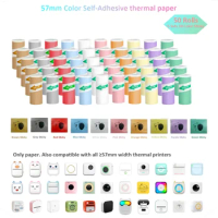 50PCS Wholesale Thermal Paper MINI Printing Color Self-adhesive Label Sticker For Mini Printer scrapbook For peripage T02 M02