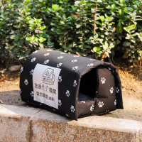 New Waterproof Oxford Cloth/ PP Cotton Pet House Outdoor Cat Shelter for Small Dog Closed Design Keep Pets Warm Winter Pet Nest