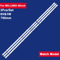 3Pcs 750mm For MS-L2695 40inch LED Backlight TV Strip 63Leds 6V&amp;1W V1 Rtv4019sm Tv Repair EX-40FS001B
