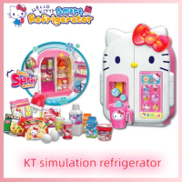 Sanior Hello Kitty Mini Fridge Girl Simulation Play House Sound Spray Toy Girl Birthday Gift Kitchen Simulation Toy Set Gift Box