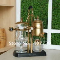 4C Belgium Royal Balancing hot coffee-syphone Golden Vacuum Syphon Coffee Maker-top coffee making machine Free Shipping