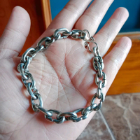 Gelang Pria Titanium Rantai Kapal Silver Keren Laki-laki