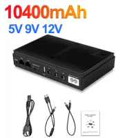 10400mAh Mini Portable UPS Uninterruptible Power Supply 5V 9V 12V Large Capacity UPS Backup Battery for WiFi Router Camera