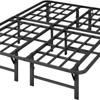 16 in High Metal Queen Bed Frame No Box Spring Needed, Platform Bed Frame Queen Size, Foldable Bed Frame, Easy to Assemble