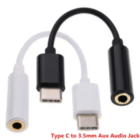 USB C To 3.5mm Headphone Audio Jack Adapter, Type C To 3.5mm Female Aux Mic Connector Cable 0.1m；