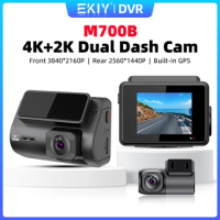 EKIY M700B 4K Dash Cam Built-in GPS 2160P 140FOV Camera Car Dashcam DVR Recorder 24H Parking Monitor WiFi APP 2K Auto Rear Cam