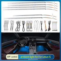 LED ambient light For Lexus IS 2013-2017 dashboard trim strip light door outline light footwell lamp Inter car ambient light