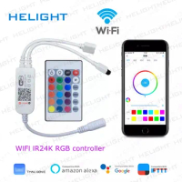 DC5-24V WIFI IR24K RGB Music Strip Controller By Alexa Google Home Phone WIFI control for LED Strip light