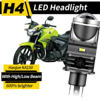 1pc H4 LED Projector Headlight Motorcycle 25W 50000LM Lens with Fan Cooling Automobile Hi Lo Beam Bulb For Haojue KA125 KA150