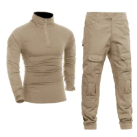 Camouflage Hunting Clothes Tactical BDU Uniform Men Combat Shirt Pants Set Training Clothing Airsoft Sniper Camo Ghillie Suit