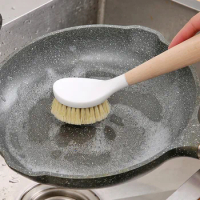 Stove pot brush household long handle brush pot washing dishes washing pot special wooden handle brush kitchen descaling