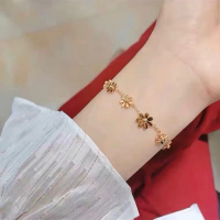 Gelang rantai bunga daisy titanium premium aman dibawa mandi