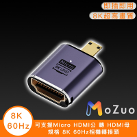 【魔宙】可支援Micro HDMI公 轉 HDMI母 規格 8K 60Hz相機轉接頭