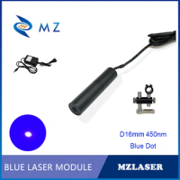 Blue Dot Laser Diode Module Compact D16mm 450nm 10mw 20mw 30mw 50mw Industrial Grade Laser With Adapter And Bracket Supply