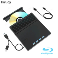 USB 3.0 Type-C 7-in-1 External Blu-ray Optical Drive CD DVD BD -/+RW Burner with SD TF Card Slots DVD Writer For Laptop PC