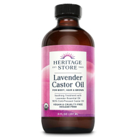 HERITAGE STORE Organic Castor Oil - 32oz Glass Bottle - Nourishing Treatment for Hair and Care - Ey