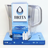 [4美國直購] Brita Champlain 濾水壺 10杯2.4L 含2個8週白色圓形濾心 有濾芯更換指示燈2022年後製 (U20)#1512822