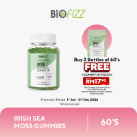 BIOFIZZ Halal Irish Sea Moss Gummy Detox 18 Essential Vitamins & Minerals (60 Gummies)
