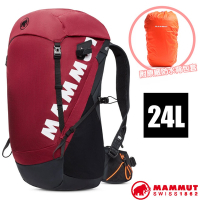 MAMMUT Ducan 超輕量XD減震透氣登山健行背包 24L(附原廠防水背包套)_緋紅/黑