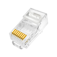 【台灣霓虹】Cat.6 RJ45穿透式三叉網路水晶接頭50入