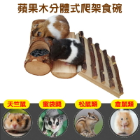 蘋果木分體式爬架食碗 倉鼠玩具 寵物用品 台灣24H出貨節