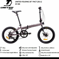 Sepeda Lipat United Pact 8 Speed Alloy (20 Inch) - Grey