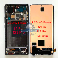 AMOLED Original For Xiaomi 12 Pro LCD 12S Pro 12S Ultra Display Screen Touch Panel For Xiaomi Mi 12 12X Frame