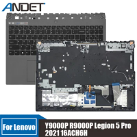 95％ New For Lenovo Y9000P R9000P Legion 5 Pro 2021 16ACH6H Grey Palmrest Upper Case Keyboard With Backlight and Touch Pad