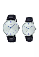 Casio Couple Analog Watch MTP/LTP-VT01L-7B1 Black Leather Strap