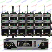 Portable Professional 18-Channel FR-102 Wireless Ear Monitor System 120DB Condenser Microphone for Singing Sound System