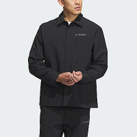 Adidas LS UPF Shirt [IL8944] 男 長袖 襯衫 亞洲版 運動 戶外 休閒 防潑水 拉鍊口袋 黑