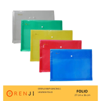map plastik kancing orenji / map plastik kancing (harga satuan/eceran)