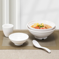 楓林宜居 密胺面碗仿瓷塑料牛肉湯粉面條碗餐廳飯店拉面碗餛飩碗螺紋碗商用