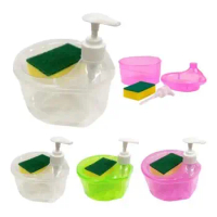 Press-Type Automatic Detergent Dispenser Plastic Manual Soap Dispenser Bottle With Cleaning Sponge Dish Soap Dispenser