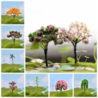 1 PCS Creative Plastic Sakura Miniatures Simple Simulation Trees Landscape Elegant Vivid Micro Figurines