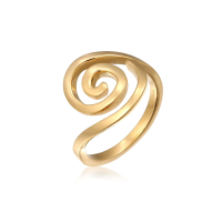 Elli Jewelry Cincin Perhiasan Perak 925 Wanita Spiral Gold Plated