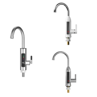 Electric Kitchen Water Heater Tap Instant Hot Stainless Steel Water Faucet Heater Cold Heating Faucet EU Plug