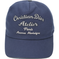 DIOR Christian Dior Atelier 字母刺繡帆布棒球帽(深藍色)