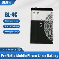 1PCS BL-4C 3.7V 890mAh BL 4C BL4C Lithium Polymer Phone Battery For Nokia 6100 6125 6136 6170 6300 6301 6102i 7200 7270 8208