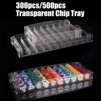 Quality PC Transparent Poker Chip Tray Clear Round Chips Capsule Container Storage Box Casino Games Supplies 40mm Coins Holder