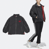 【adidas 愛迪達】外套 Miffy PF 女款 黑 紅 側邊開衩 米飛兔 刺繡 米菲 風衣 夾克 愛迪達(IM1702)