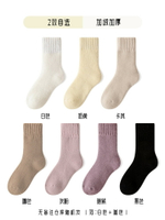 羊毛襪 保暖襪 中筒襪 羊絨襪子女月子襪產后秋冬季中筒襪刷毛加厚睡眠襪毛絨長筒地板襪『XK02235』