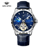 AILANG Luxury Personalized Men Mechanical Watches Fashion Starry Sky Dial Design Tourbillon Watch For Men Luminous Waterproof