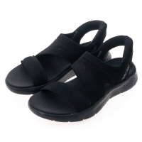 【SKECHERS】涼鞋 Go Walk Flex Sandal Slip-Ins 女鞋 黑 針織 套入式 涼拖鞋 141482BBK#US 5-US 5