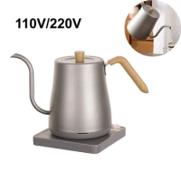 110V Electric Kettle Home Hand Coffee Brew Slender Pot Mouth Gooseneck Jug Electric Heaters Automatic Power-Off Kettle 800ml
