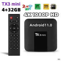 Original Tanix TX3 mini Android 11.0 Allwinner H313 2G 16G 2.4G WiFi 4K TX3 TV Box Smart H . 265 1G 8G TX6 TVBOX