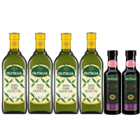 【Olitalia 奧利塔】純橄欖油1000mlx4瓶(+摩典那巴薩米可醋250mlx2瓶-禮盒組)
